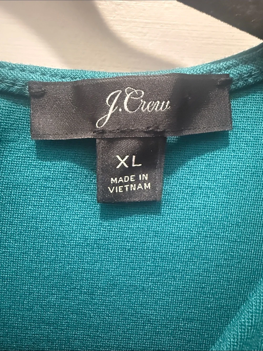 J. Crew Teal Sleeveless Ponte Shell with Rhinestone Buttons